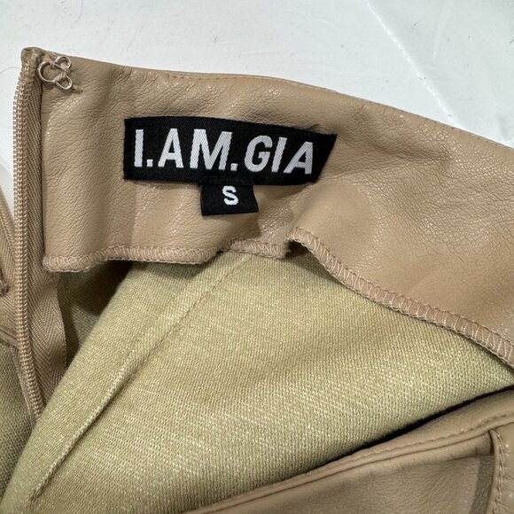 I.AM.GIA Beige Lace-Up Leather Pants – Size S - Picture 2 of 3